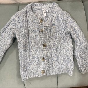 Janie and Jack Light Blue Cable Knit Cardigan